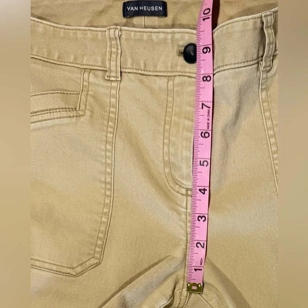 Van Heusen Khaki Pants Women Size 8 Slim Tapered Stretch Work Casual Beige - Picture 7 of 7